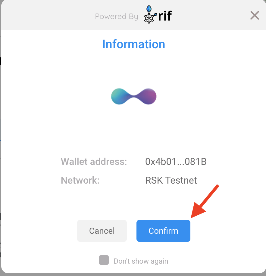 Confirm network details